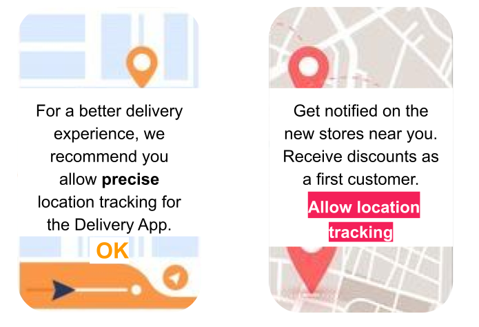 Location-Tracking Opt-In Prompt Examples for Android 12