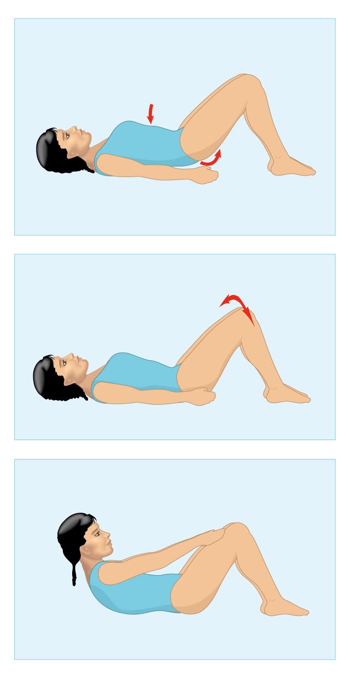 An illustration on how to do pelvic tilts