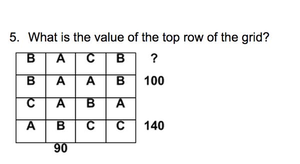 Test sample question by Mensa
