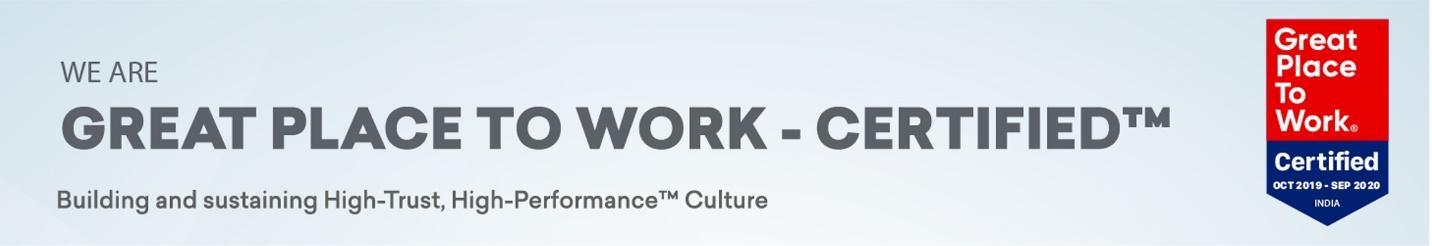 this image is a banner that great place to work institute provides to the certified organization. Gramener is a great place to work certified company.