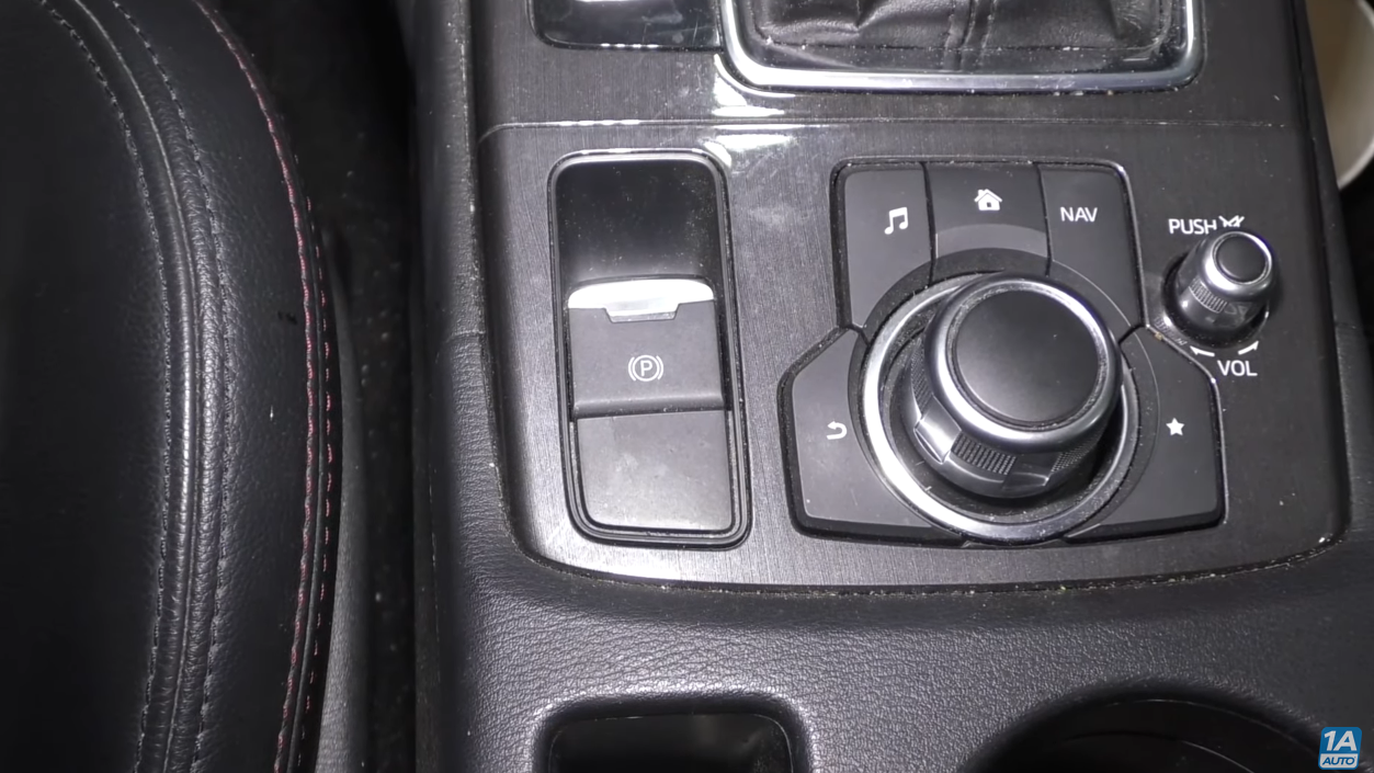 Parking brake control on center console