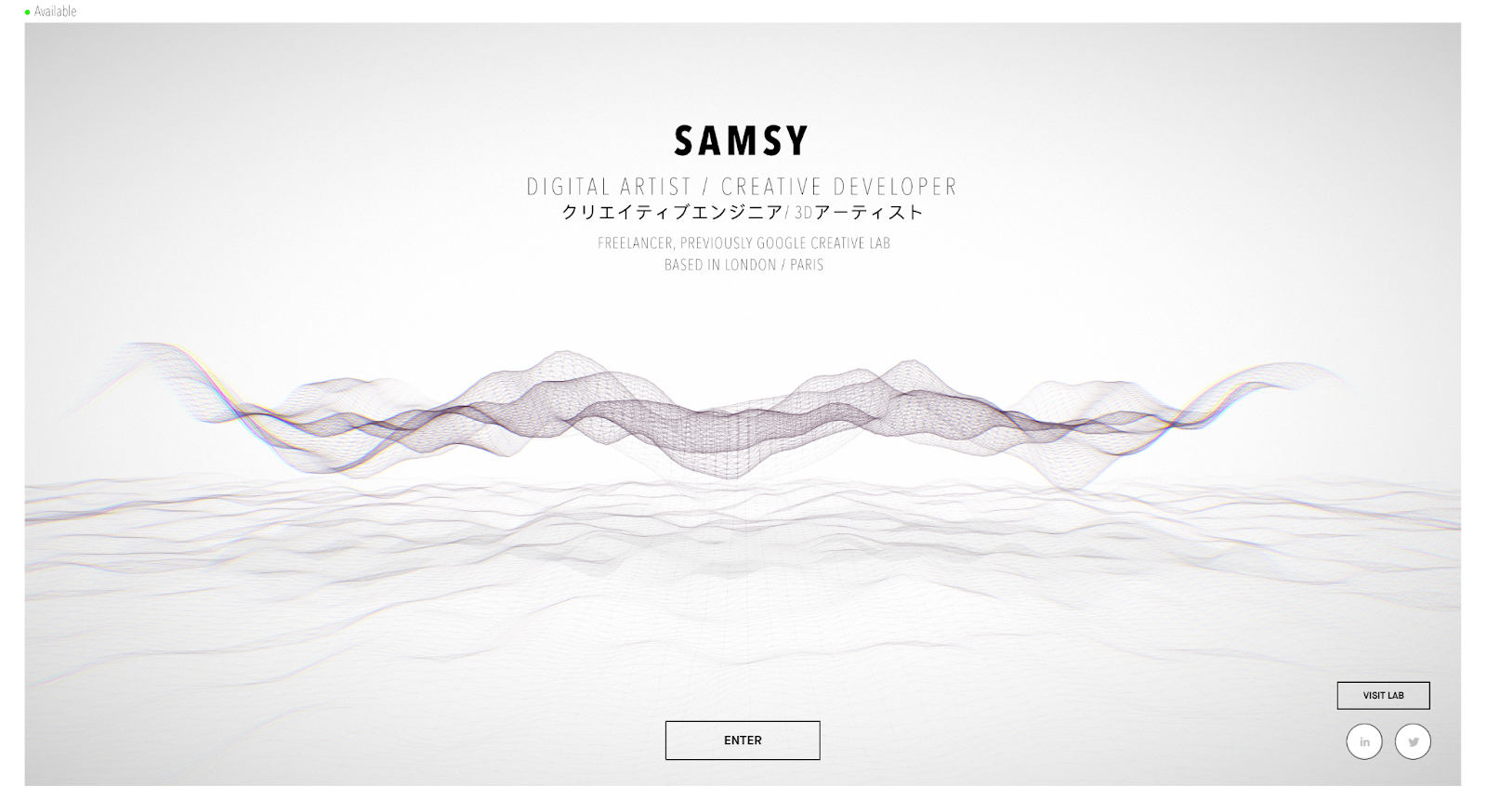 Samsy's portfolio homepage