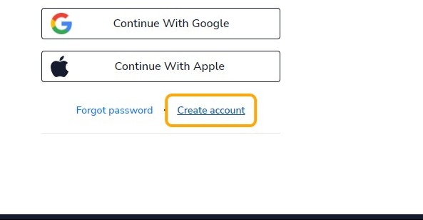 Click on Create account