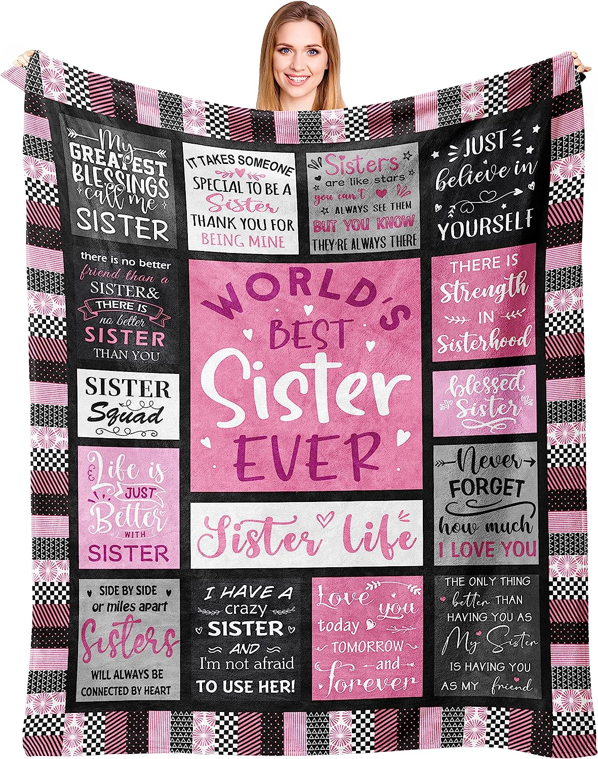 world's best sister blanket