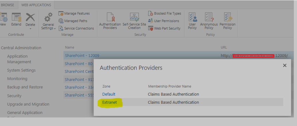 Authentication Providers Settings