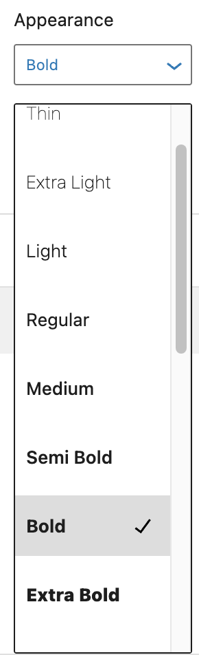 Appearance setting in the Post Excerpt block
