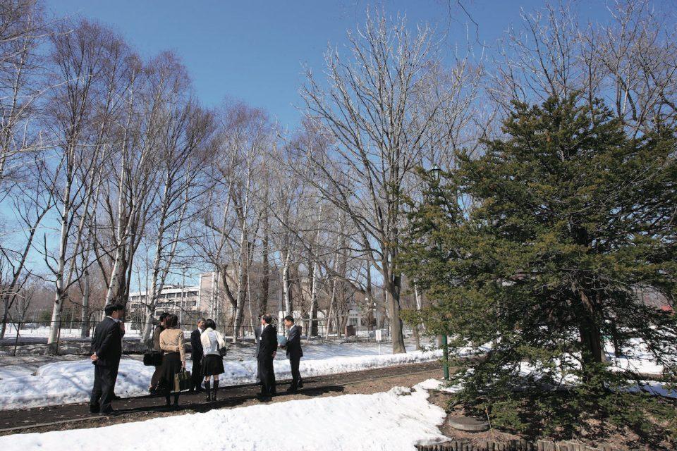 雪が降った公園に歩いている人たち

低い精度で自動的に生成された説明