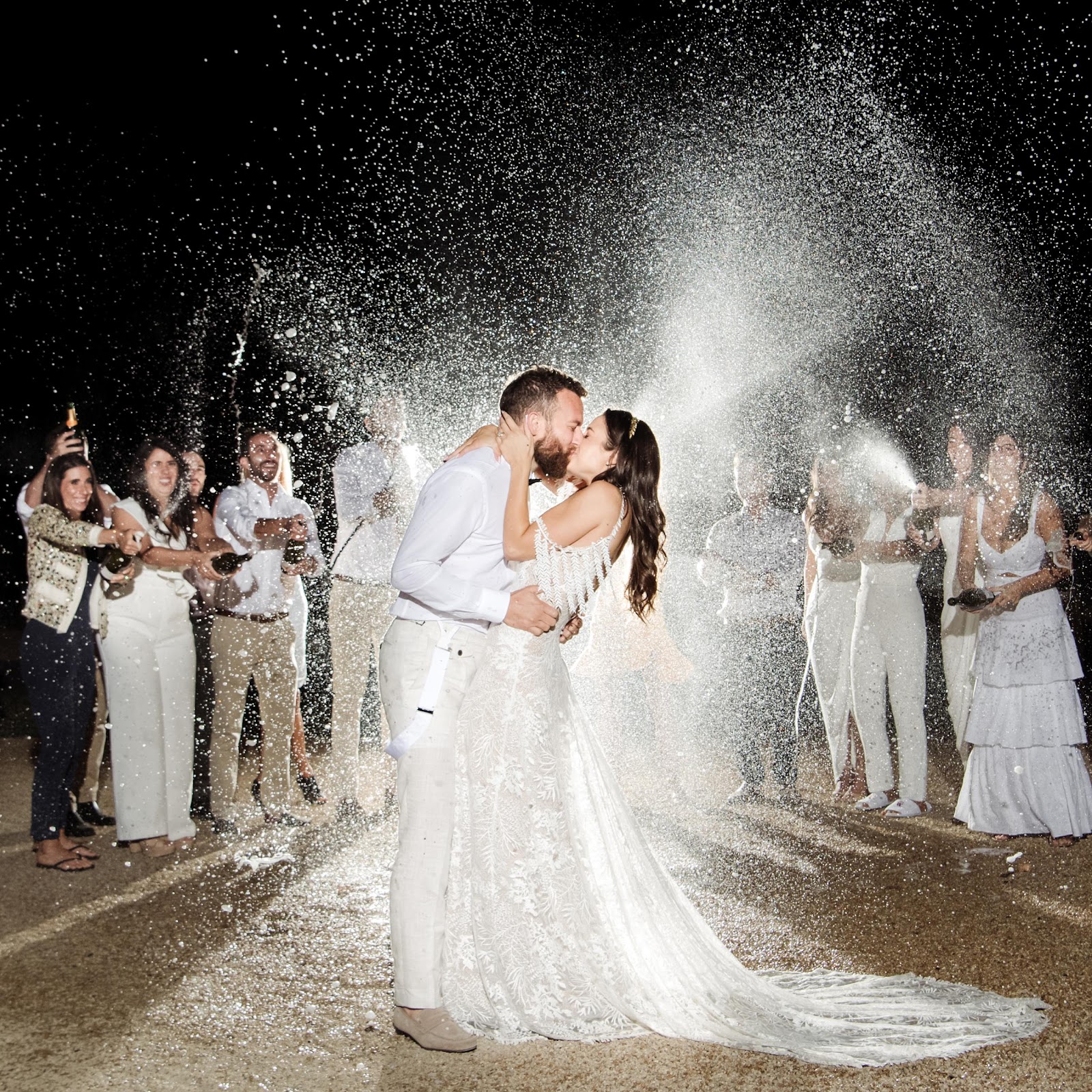 exit your wedding reception champagne shower