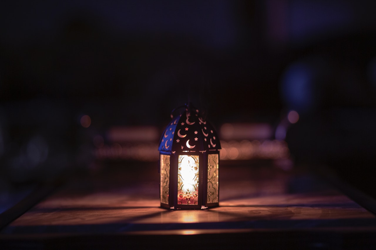 Lamp in dark room