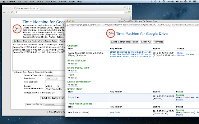 Screenshot of Time Machine for Google Drive™