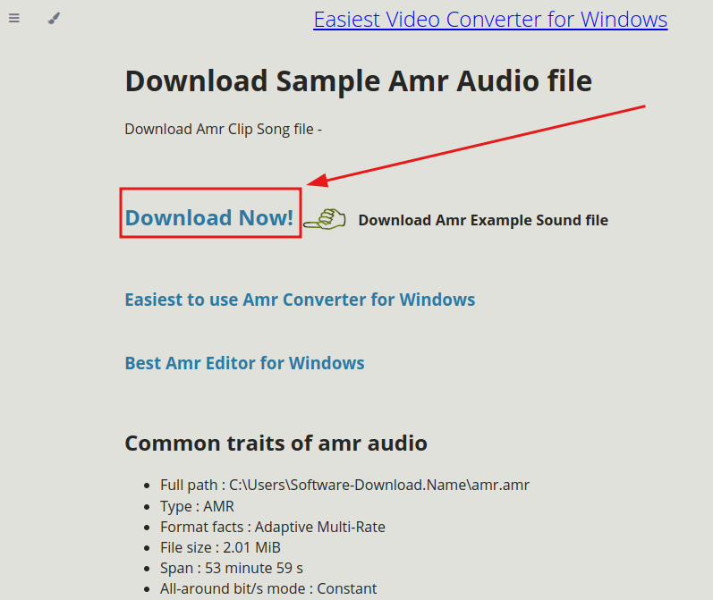 download amr file