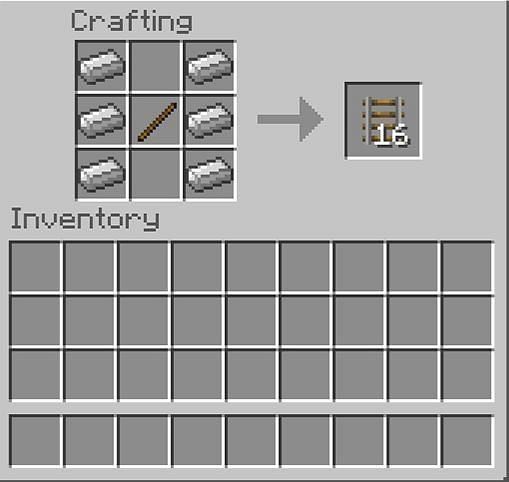 Crafting Rails in Minecraft