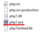 Renomeando arquivo executável do PHP 7