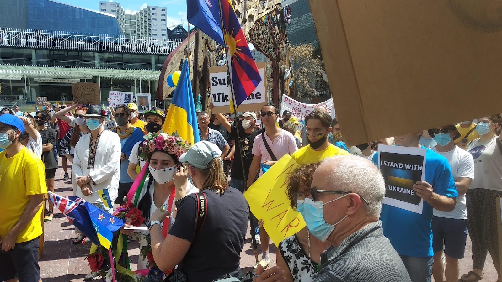 纽西兰人声援乌克兰、谴责普廷习近平/纽西兰价值联盟