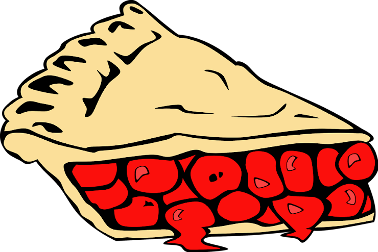Cartoon picture of a slice of pie.  Visual joke because we are going to calculate the math number pi in class