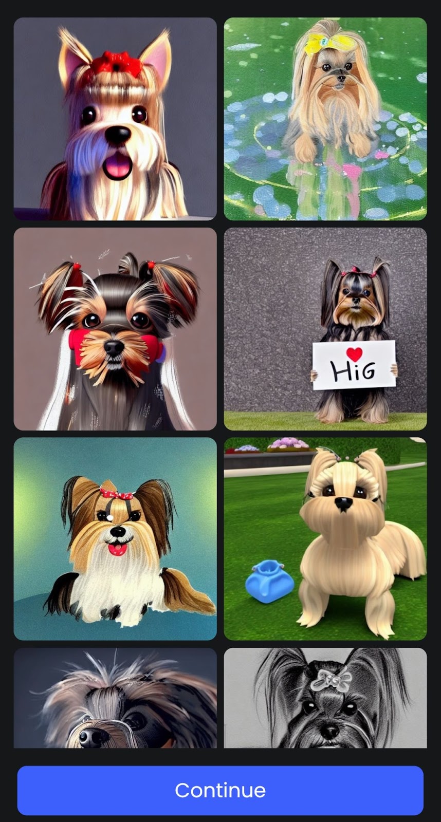 Choose from your favorites from the generated pictures.