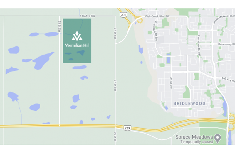 Map of Vermilion Hill in SW Calgary