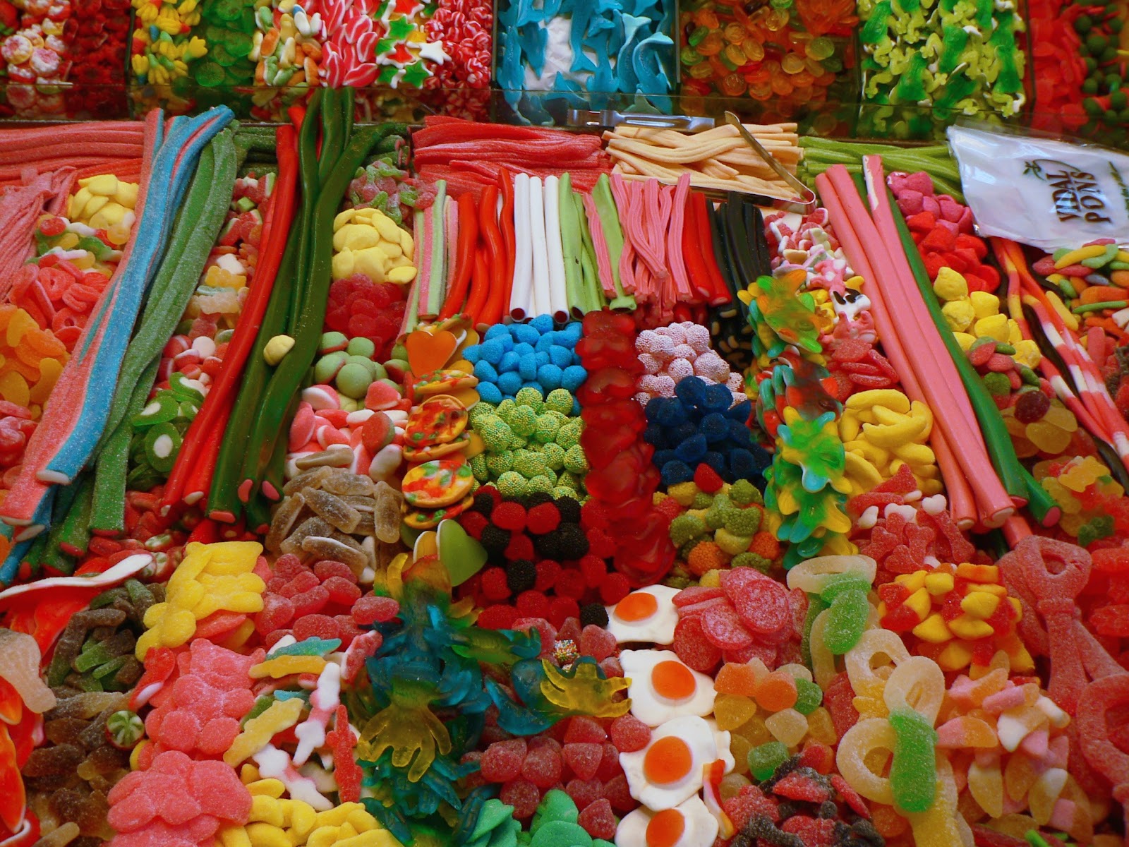 Collection of gummy candies at