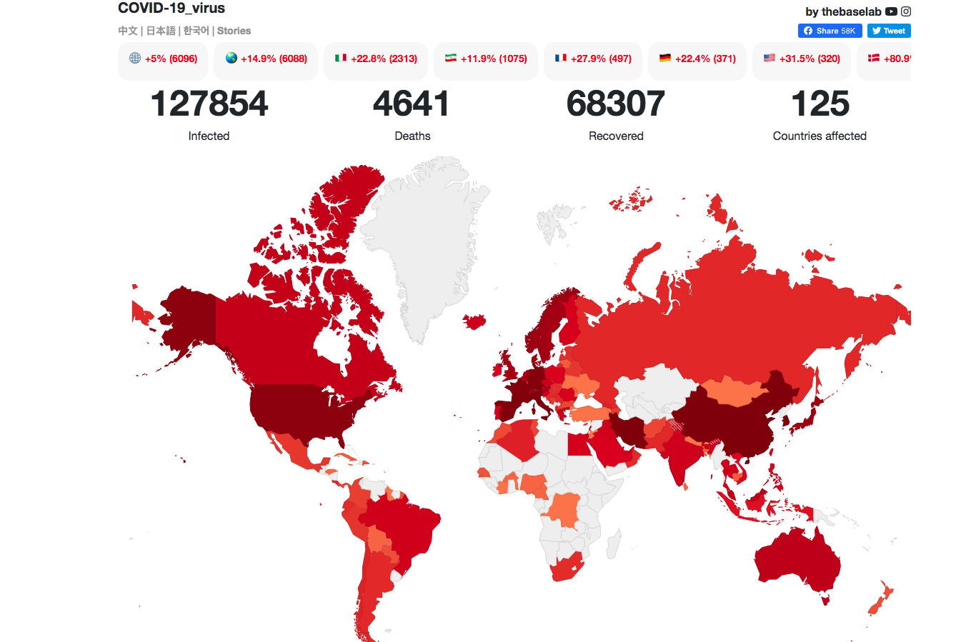 Coronavirus stats world