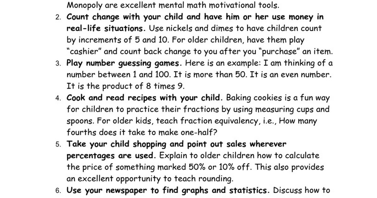 10 Ways to Improve Your Child's Math Skills