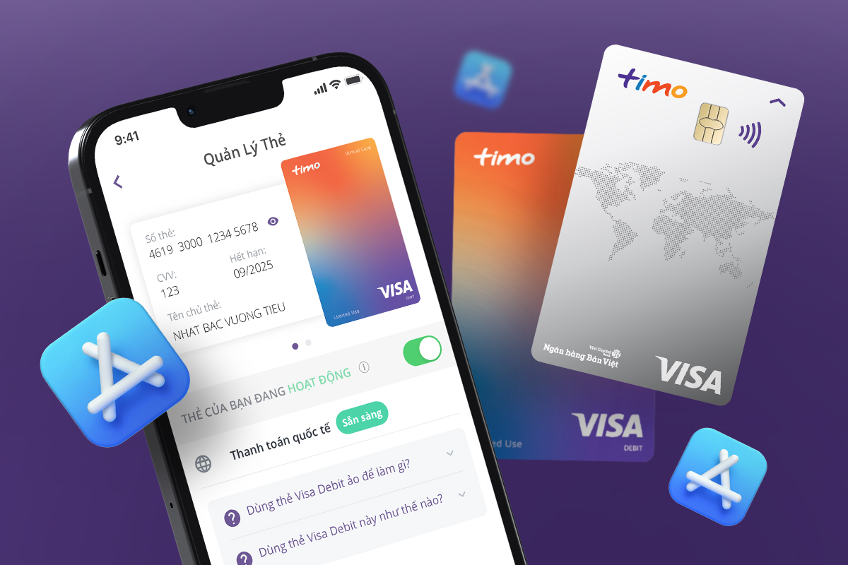 Mở thẻ Visa ảo tại Ngân hàng số Timo để trải nghiệm thanh toán dịch vụ quảng cáo Facebook nhanh chóng và tiện lợi. 