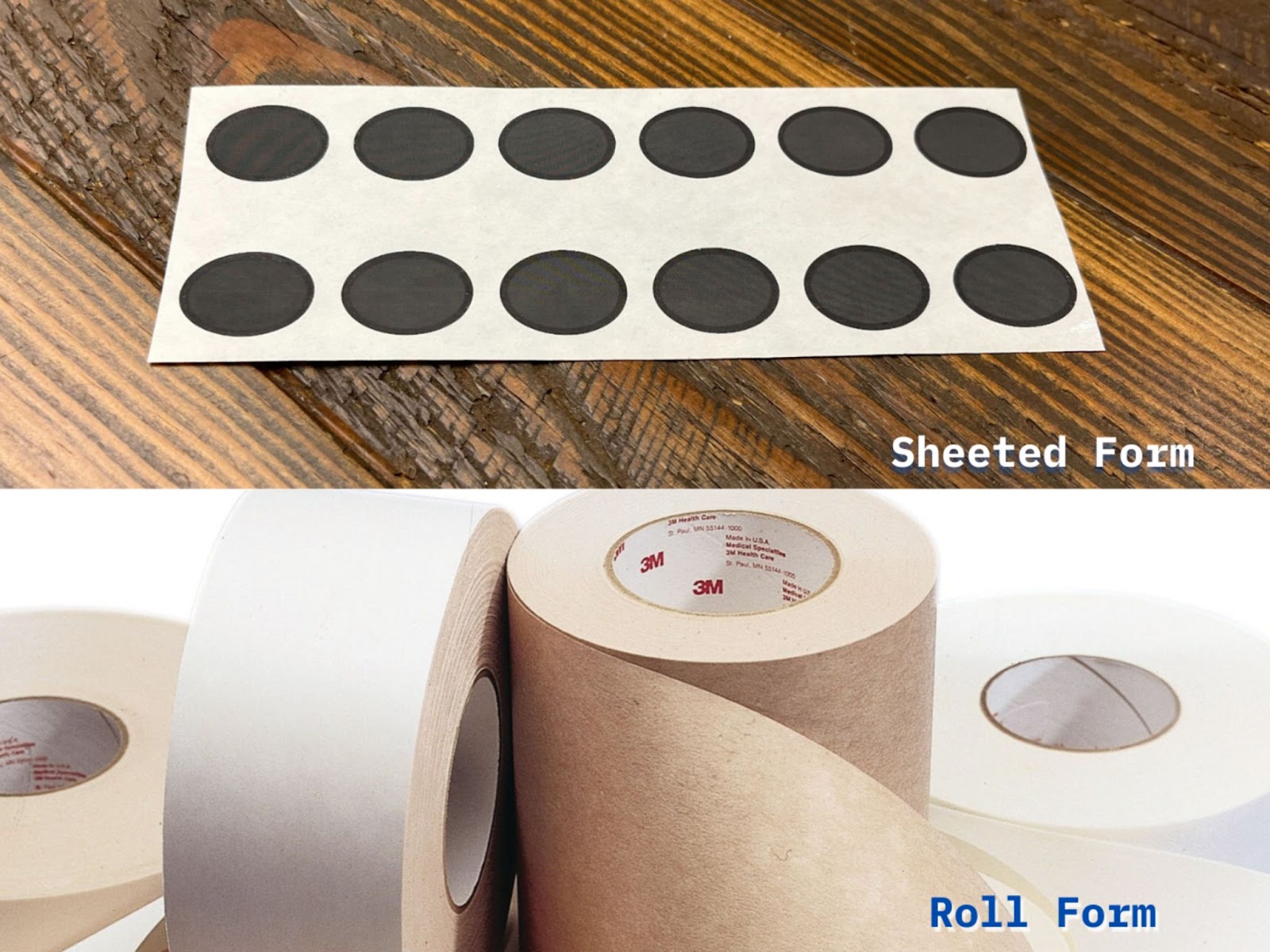 sheeted form of a custom tape part vs roll form