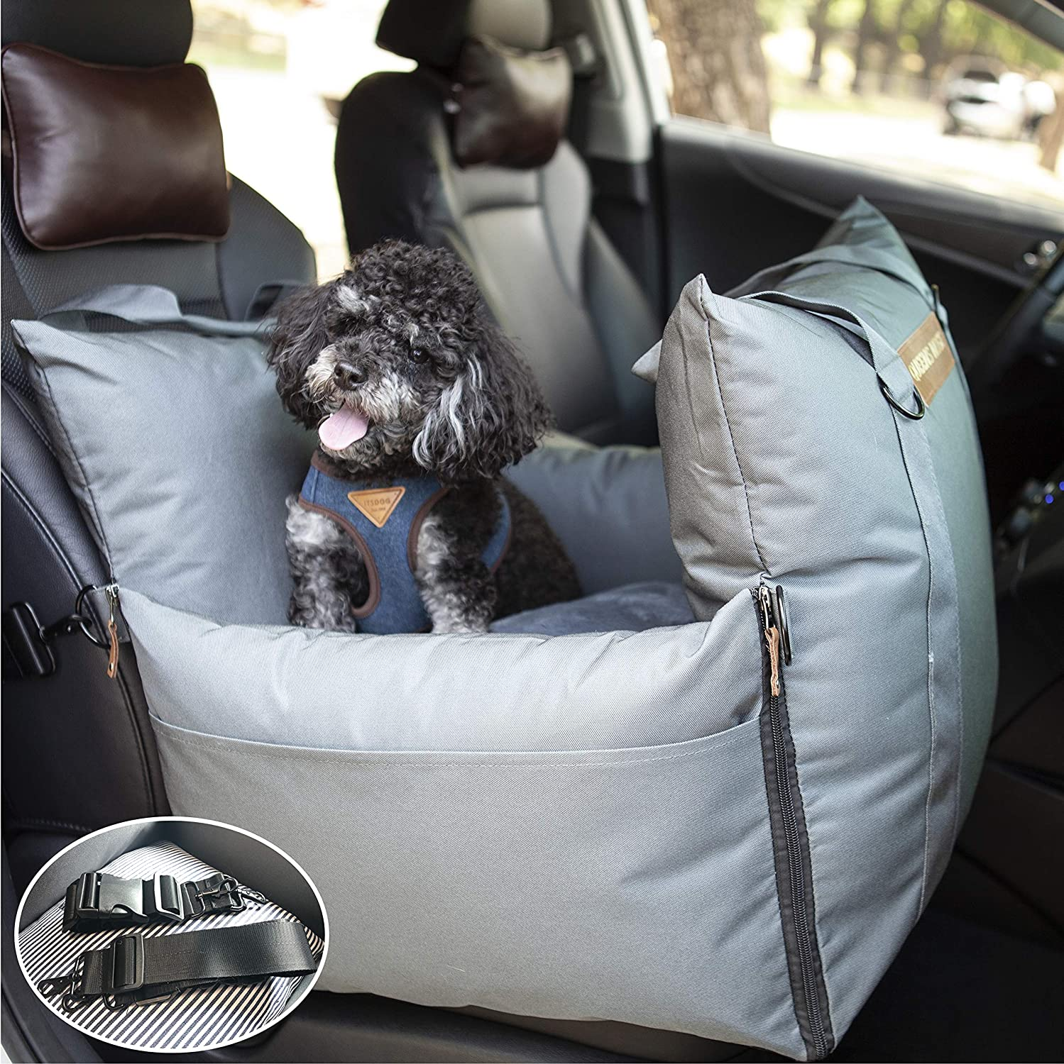 Dog Car Seat with Front & Back Protection