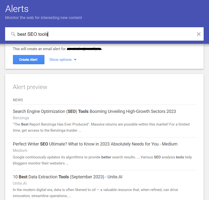 google alerts