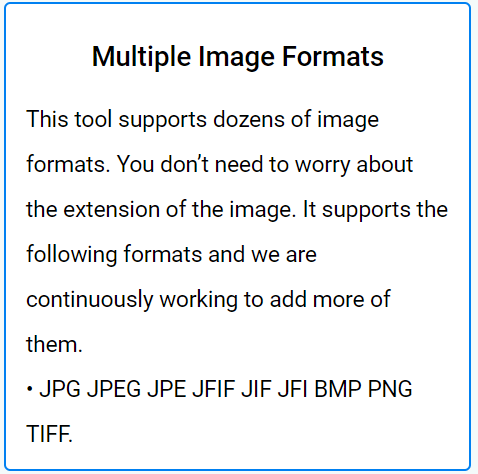 Multiple Image Formats
