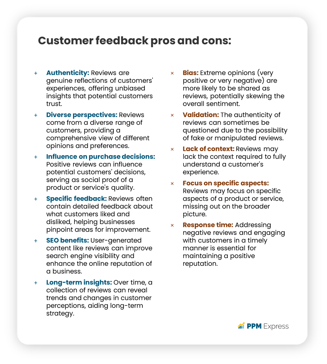 Customer reviews pros and cons in collecting customer feedback