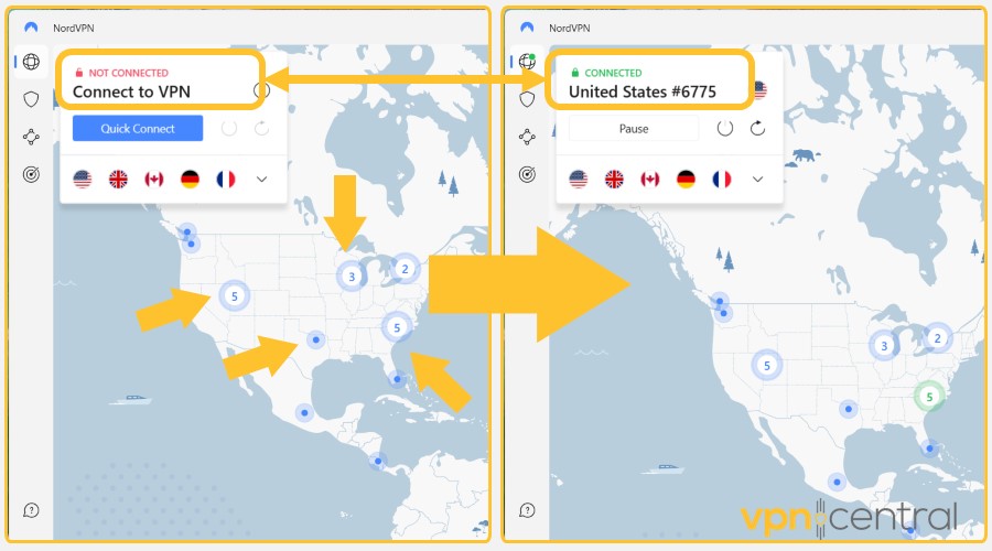 nord vpn connect to united states server
