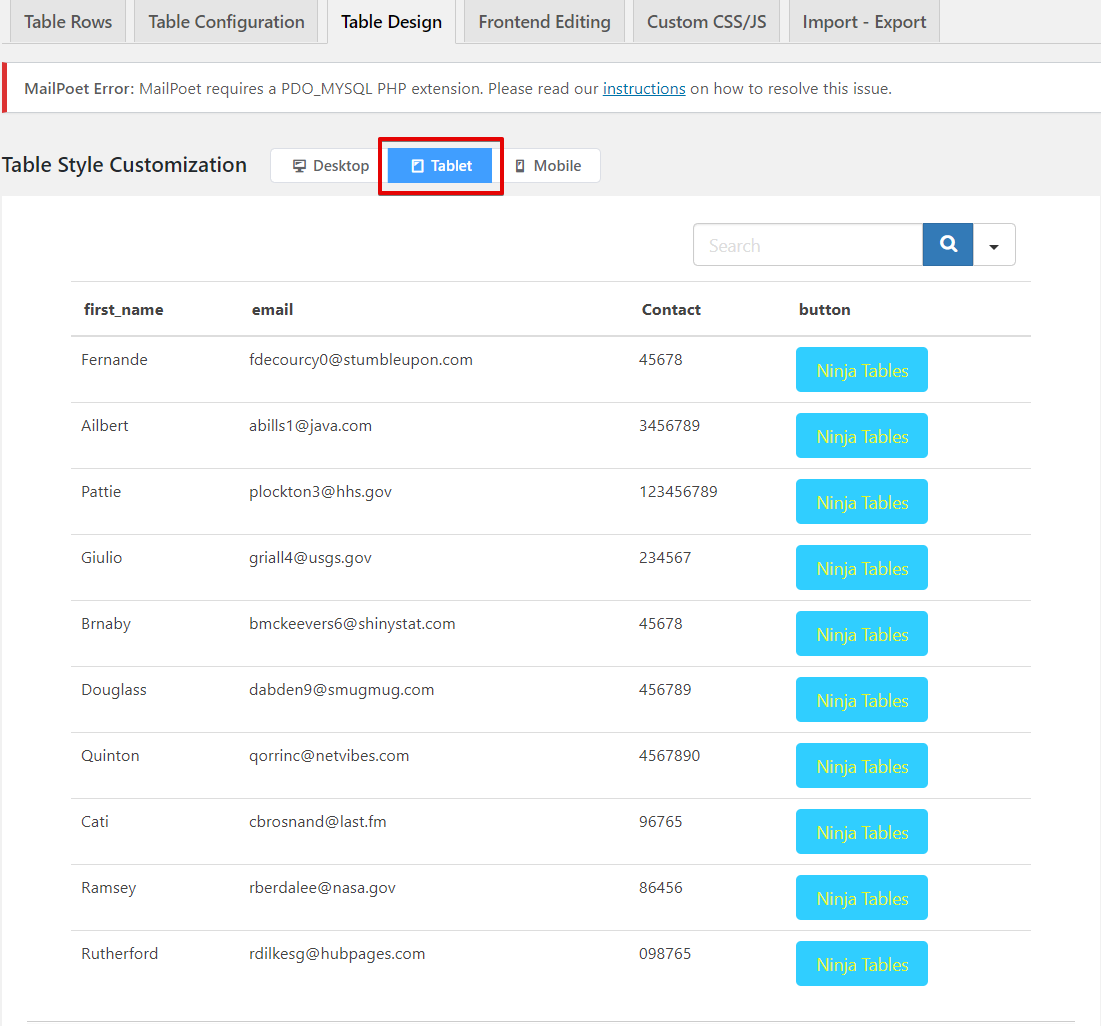 Ninja Tables Custom Table Styling | Customize Online Tables Without CSS