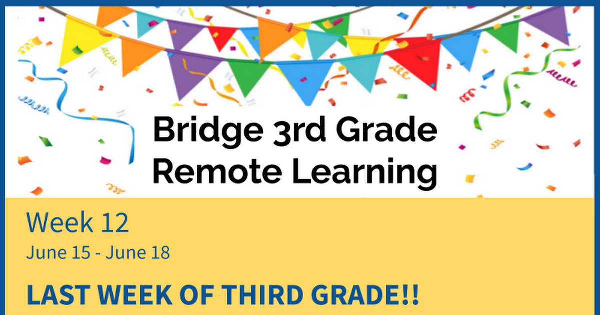 3rd Grade Remote Learning Slide 6/15