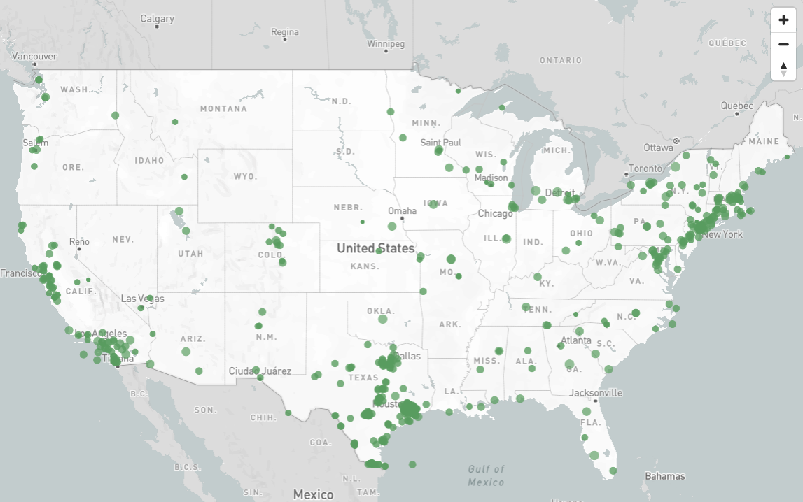 This map from the Department of Energy tracks renewable and non-renewable microgrid installations across the mainland U.S. Image used courtesy of the DOE’s Office of Energy Efficiency and Renewable Energy