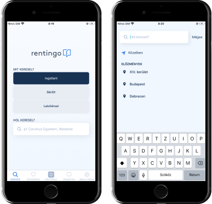 Rentingo mobilapp - Lokalizáció