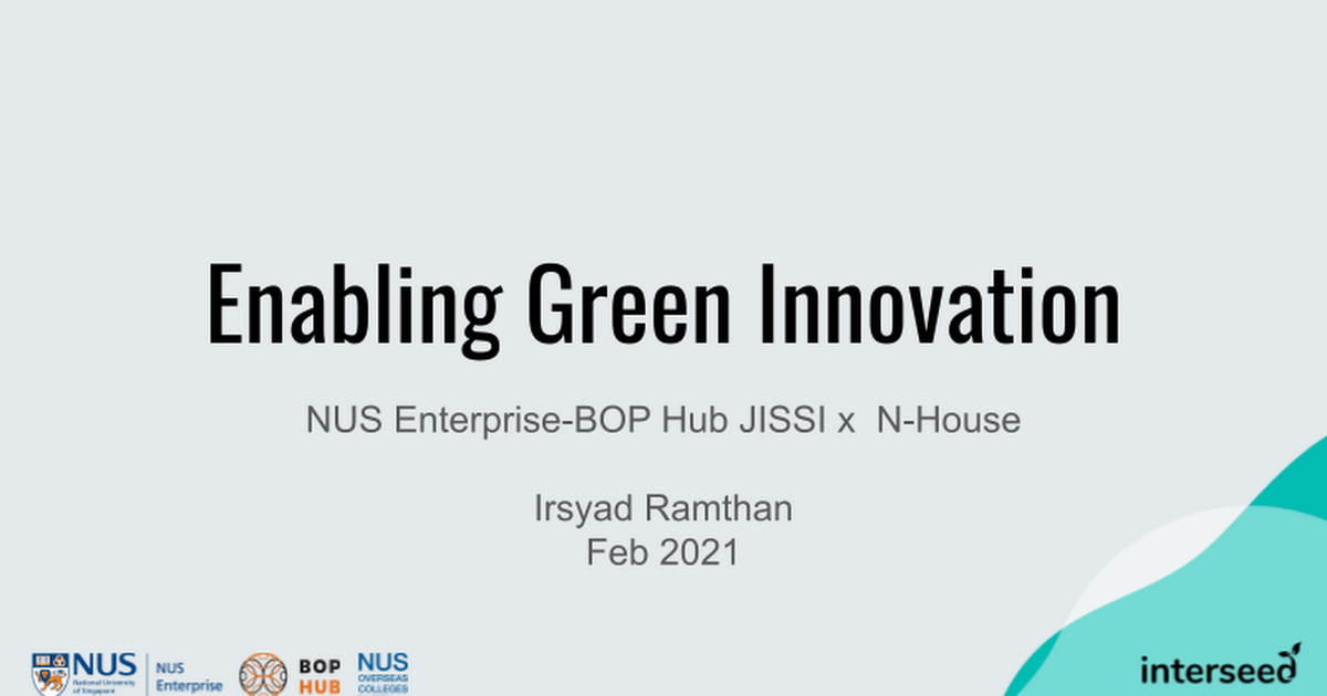Enabling Green Innovation_Interseed 2021
