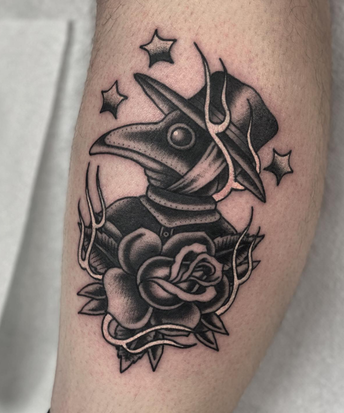 Caped Plague Doctor Tattoo