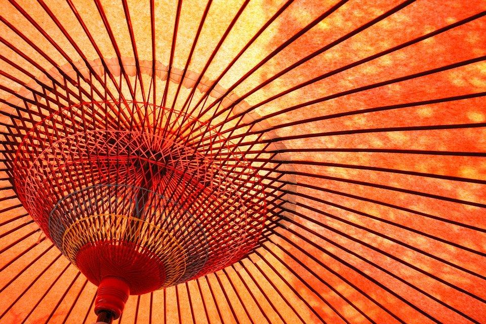 Umbrella, Oilpaper, Kyoto, Japan, Coarse, Paper, Bamboo