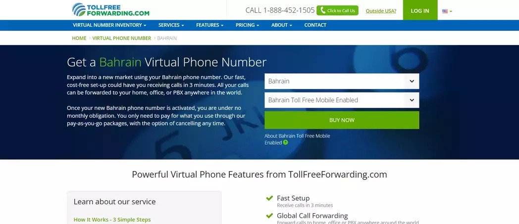 TollFreeforwarding Bahrain phone number
