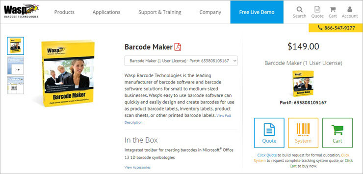 Wasp Barcode Maker Website