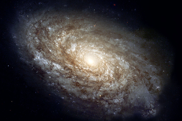 The majestic spiral galaxy NGC 4414 imaged by the Hubble Space Telescope in 1995