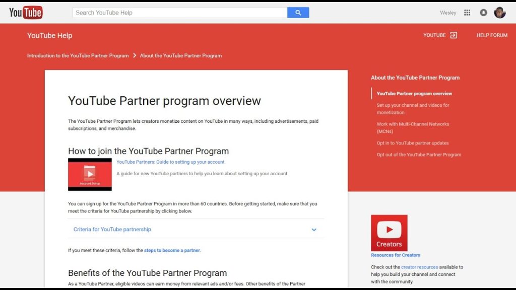  YouTube partner program