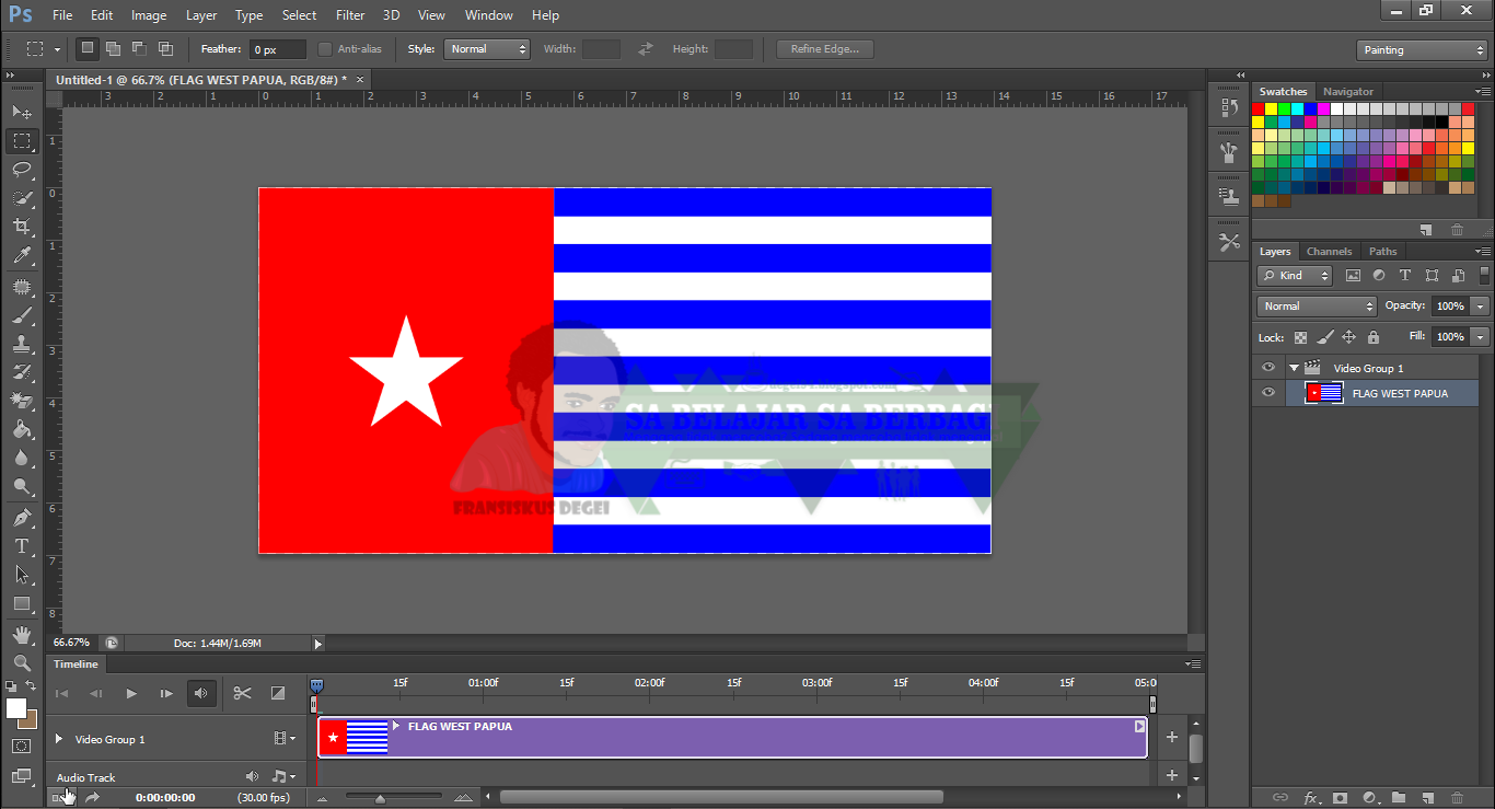 CARA MEMBUAT ANIMASI BENDERA BERKIBAR DENGAN ADOBE PHOTOSHOP CS6