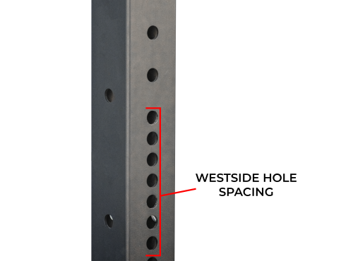 how westside hole spacing looks on squat racks