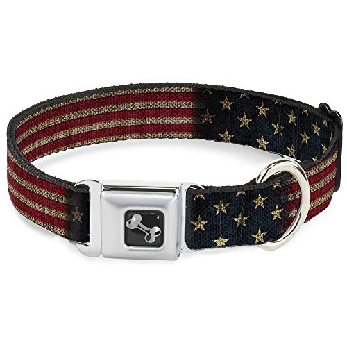 Collar de perro Cinturón de seguridad Hebilla Bandera de EE. UU. Vintage