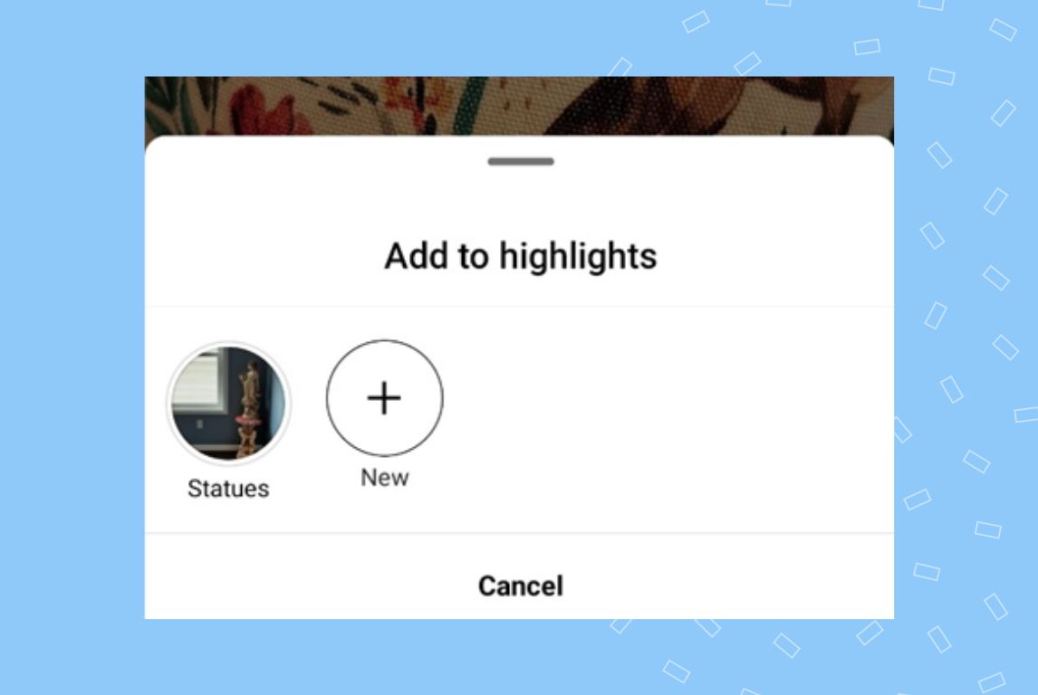 Image showing how to add an Instagram highlight cover