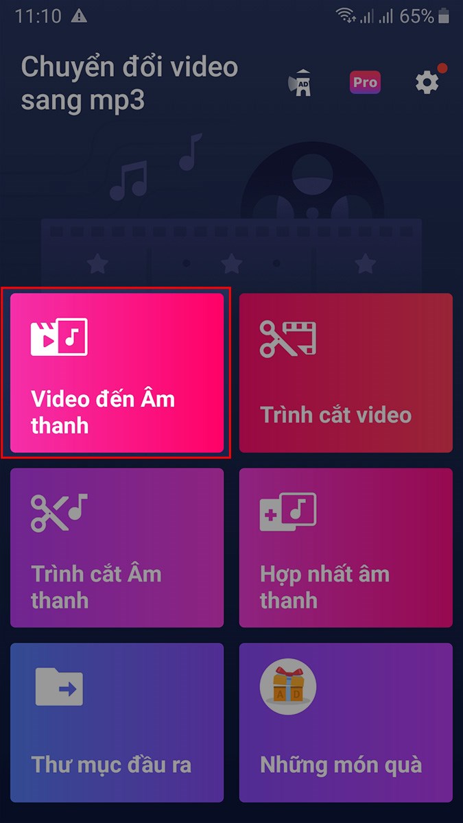 Chọn Video đến Âm thanh > Chọn video TikTok đã tải về trước đó