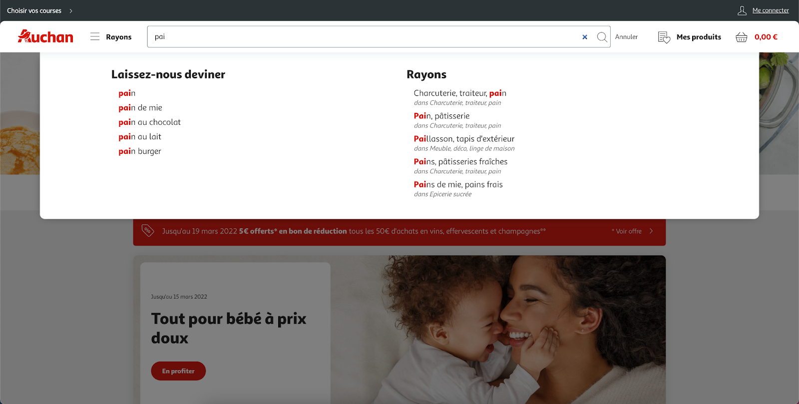 Moteur de recherche interne pour un site web ecommerce