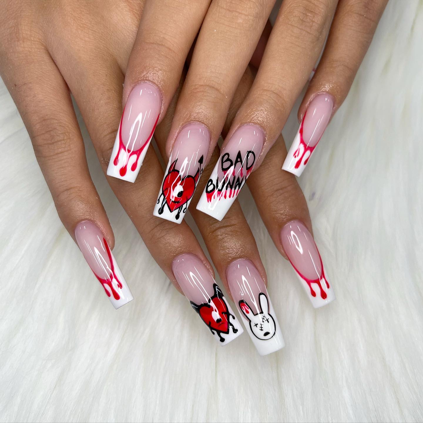 Bad Bunny Nail Design