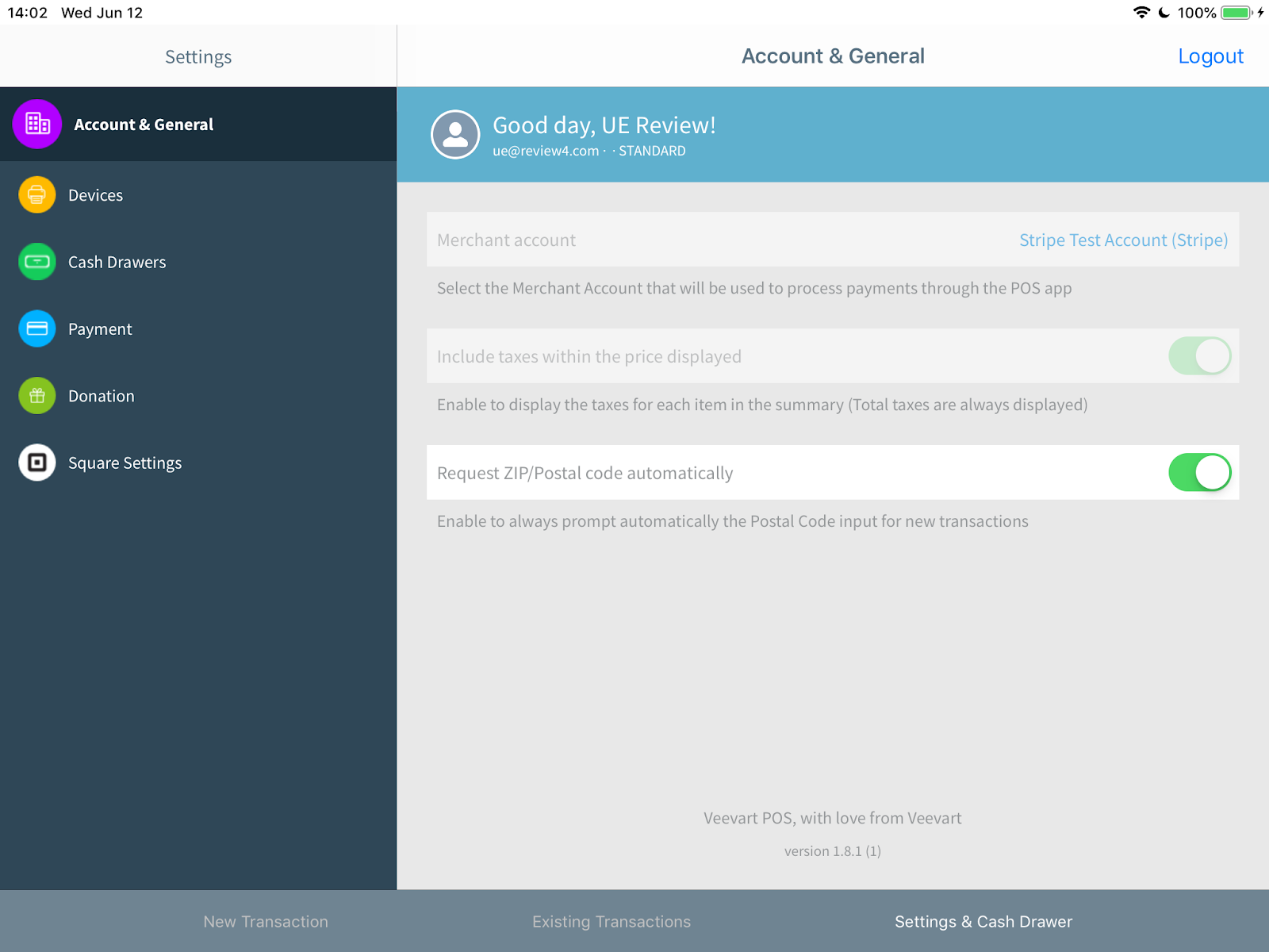 POS Mobile Settings Access Restriction